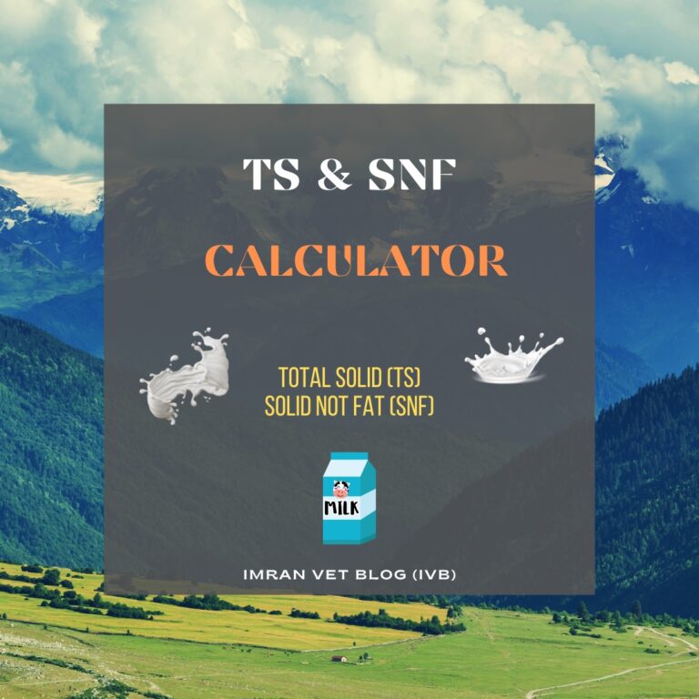 Milk TS and SNF Calculator Imran Vet Blog (IVB)